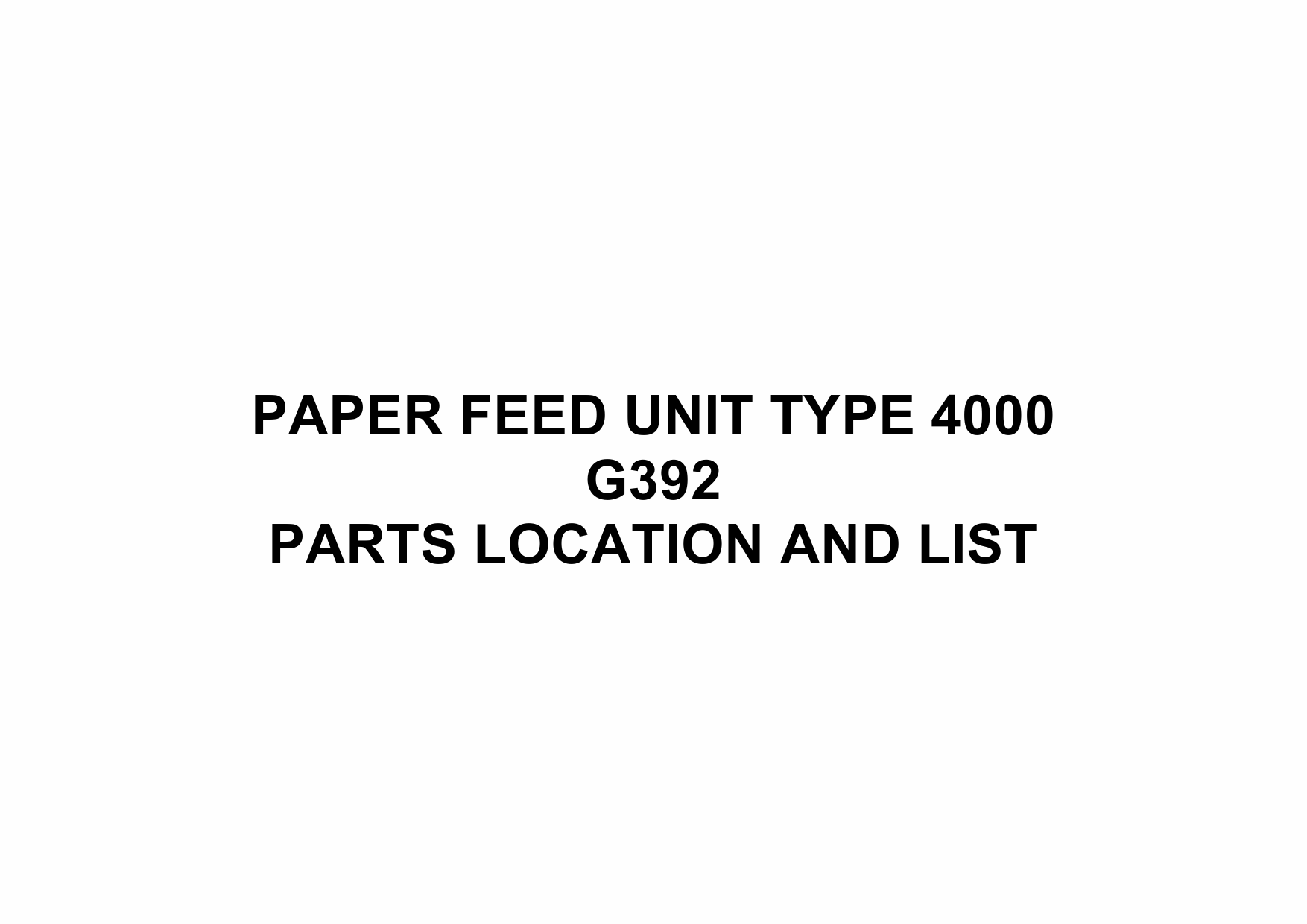 RICOH Options G392 PAPER-FEED-UNIT-TYPE-4000 Parts Catalog PDF download-1